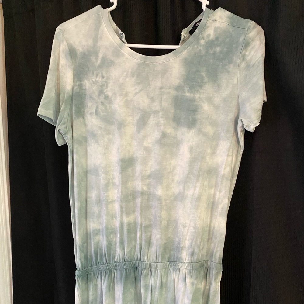 Forever21 green tie dye romper